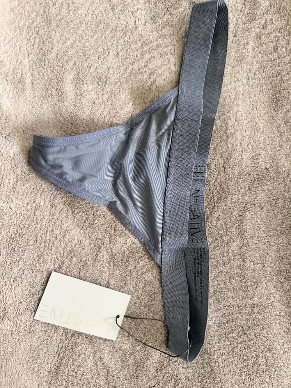 Negative Silky Thong in Slate - XS - NWT